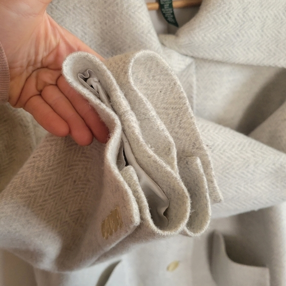 Lauren Ralph Lauren Wool Blend Peacoat Gray White Soft XL 14 W - Picture 7 of 11